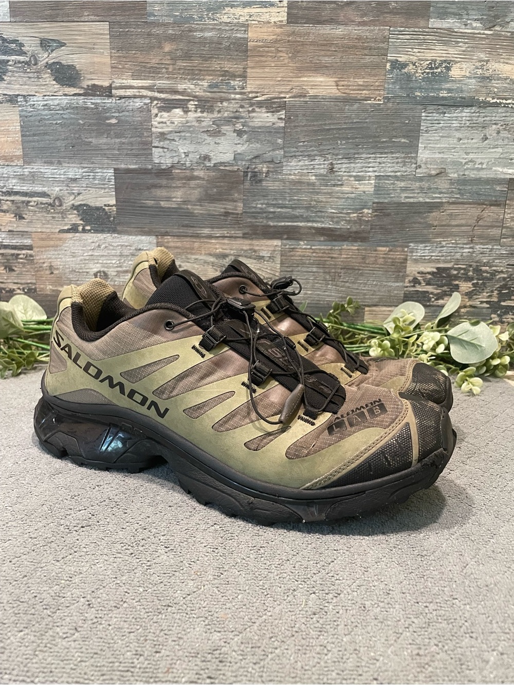 Salomon XT-4 OG Protective "Aloe Black" Hiking Sneakers Size 12 Men's